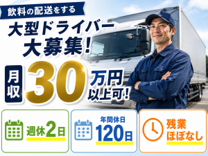 飲料の配送ドライバー／要大型免許・フォークリフト免許