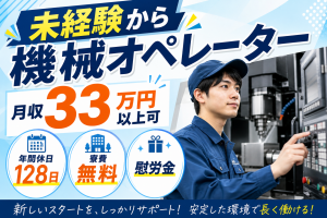 半導体工場の機械オペレーター／2交替・4勤2休／寮費無料／未経験