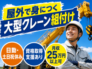 建設機械の組立／大型クレーン仕上げ／日勤