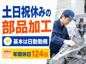航空機器部品の製造／日勤・土日祝休み