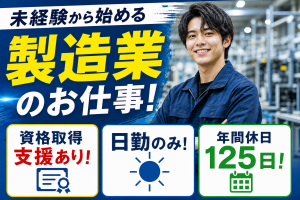 鋼管加工する機械オペレーター／資格不要／日勤