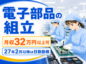 製造スタッフ／電子部品組立／夜勤／寮費補助あり