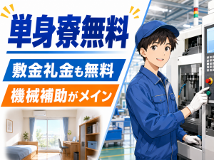 工場内作業／機械補助／2交替／完全空調完備