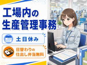 工場内の生産管理事務／入力・書類作成／日勤