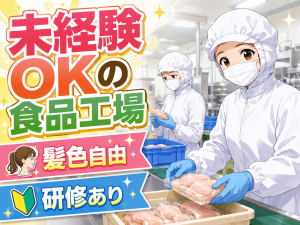 食品製造／鶏肉加工工場のライン作業／日勤
