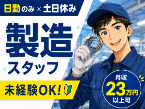 小型自動車部品の製造スタッフ／16:30退社