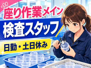 プラスチック容器の検査スタッフ／座り作業メイン／日勤