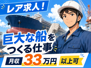 造船スタッフ／船体の製造・組立／日勤・土日祝休み