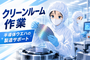 半導体ウエハの加工・検査スタッフ／寮費補助5万円あり