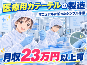 医療機器の製造スタッフ／入社祝金50万・寮費補助2万