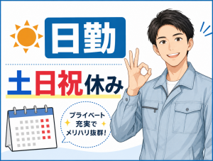 プラスチック製品の梱包／日勤のみ／駅から通勤シャトルバス運行